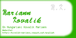 mariann kovalik business card